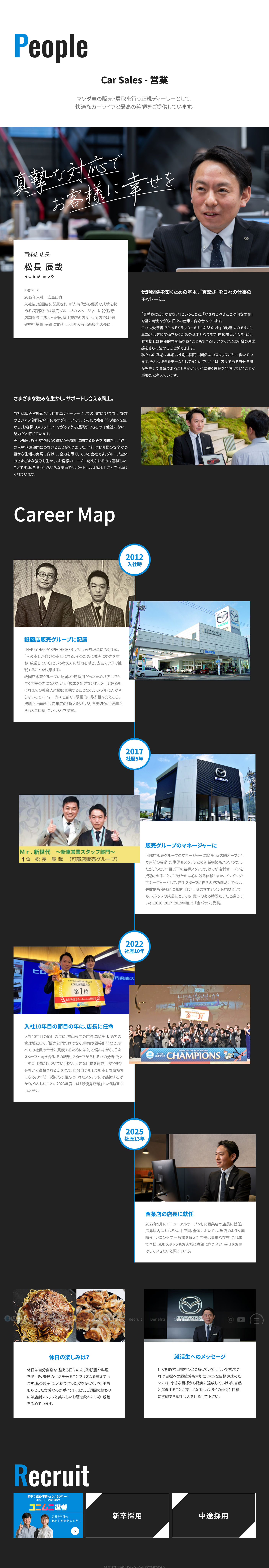 広島マツダリクルートサイトのPC版イメージ